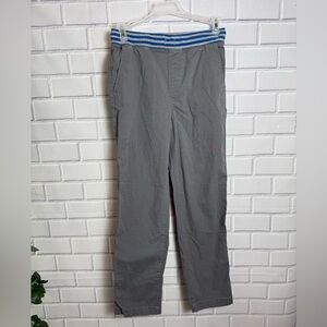 Gray Striped blue elastic waistband big boys Pants/size L (10-22)
